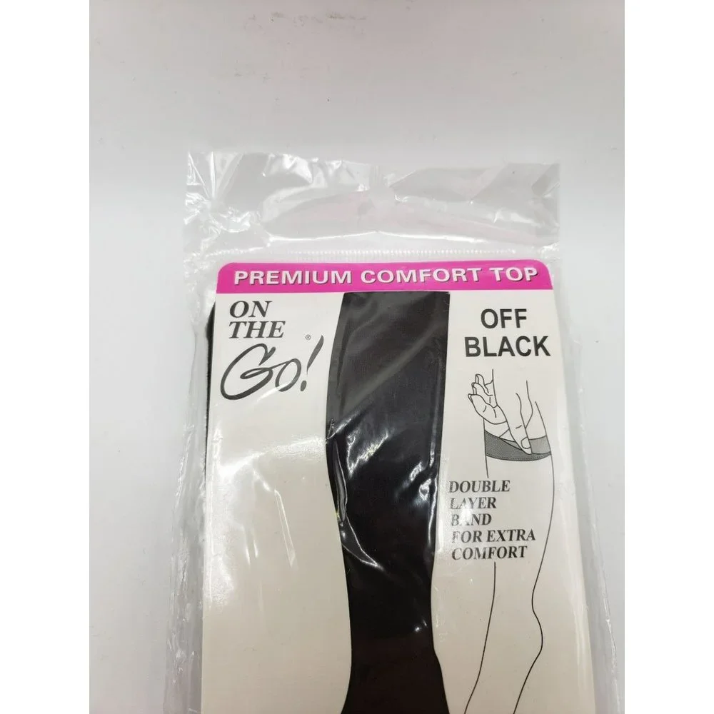 On The Go Premium Comfort Top Black Knee Highs One Size Fits‎ Most